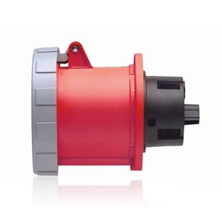 100 Amp, 480 Volt 3-Phase, IEC 309-1 & 309-2, 3P, 4W, Outlet North American Pin & Sleeve Receptacle, Industrial Grade, IP67, Watertight, - Red