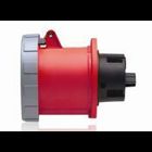 100 Amp, 277/480 Volt 3PY, IEC 309-1 & 309-2, 4P, 5W, Outlet North American Pin & Sleeve Receptacle, Industrial Grade, IP67, Watertight, - Red