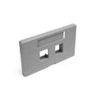QuickPort Modular Furniture Faceplate, 2-port, grey. Compatible with Herman Miller products.