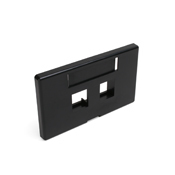 QuickPort Modular Furniture Faceplate, 2-port, black. Compatible with Herman Miller products.