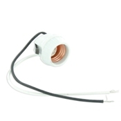 Medium Base HID Porcelain Lampholder, 4Kv Pulse Rated, Keyless, Two Leads, 18Awg Sew-2 200C 600V, For High Pressure Sodium Lamp