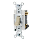 20 Amp, 120/277 Volt, Toggle 4-Way AC Quiet Switch, Heavy Duty Grade, Grounding, White