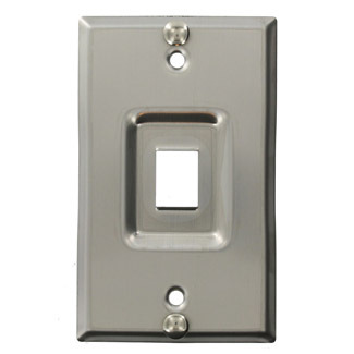 QuickPort Telephone Wall Jack, Stainless Steel, Recessed Port