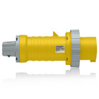 60 Amp, 125 Volt, Industrial Grade, North American-Rated Pin and Sleeve Plug, IP67, Watertight, Yellow