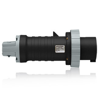 60 Amp, 600 Volt 3-Phase, 3P, 4W, North American-Rated Pin & Sleeve Plug, Industrial Grade, IP67, Watertight - BLACK