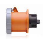 100 Amp, 125/250 Volt, IEC 309-1 & 309-2, 3P, 4W, Outlet North American Pin & Sleeve Receptacle, Industrial Grade, IP67, Watertight - Orange