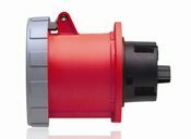 100 Amp, 480 Volt, IEC 309-1 & 309-2, 2P, 3W, Outlet North American Pin & Sleeve Receptacle, Industrial Grade, IP67, Watertight - Red