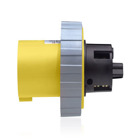 100 Amp, 125 Volt, IEC 309-1 & 309-2, 2P, 3W, Inlet North American Pin & Sleeve Receptacle, Industrial Grade, IP67, Watertight, - Yellow