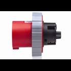 100 Amp, 277/480 Volt 3PY, IEC 309-1 & 309-2, 4P, 5W, Inlet North American Pin & Sleeve Receptacle, Industrial Grade, IP67, Watertight, - Red