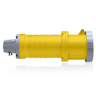 60 Amp, 125 Volt, IEC 309-1 & 309-2, 2P, 3W, North American Pin & Sleeve Connector, Industrial Grade, IP67, Watertight, - Yellow