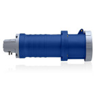 60 Amp, 250 Volt, North American Pin and Sleeve Connector, Industrial Grade, IP67 Watertight, Blue