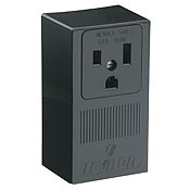 50 Amp, 250 Volt, Surface Mounting Receptacle, Straight Blade, Industrial Grade, Grounding, Black