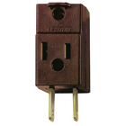 15 Amp, 125 Volt, Non-Grounding Three Outlet Cube Adapter, Brown