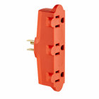 15 Amp, 125 Volt, 2-Pole, 3-Wire U-Ground Single-to-Triple, Vinyl 3 Straight or Angle Plugs accepted.