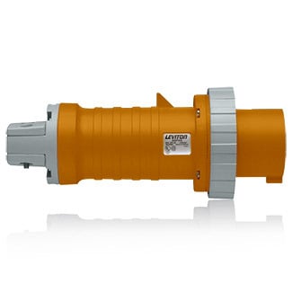 100 Amp, 125/250 Volt, IEC 309-1 & 309-2, 3P, 4W, North American-Rated Pin & Sleeve Plug, Industrial Grade, IP67, Watertight - Orange