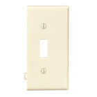 1-Gang Toggle Device Switch Wallplate, Sectional, Thermoplastic Nylon, End Panel, Ivory