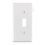 Sectional Thermoplastic Nylon Device Mount End Panel 1-Gang Toggle Device Switch Wallplate, White