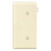 1-Gang No Device Blank Wallplate, Sectional, Thermoplastic Nylon, Strap Mount, End Panel, Ivory