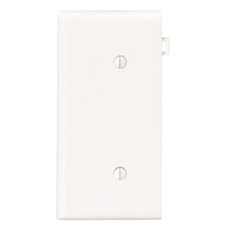 1-Gang No Device Blank Wallplate, Sectional, Thermoplastic Nylon, Strap Mount, End Panel, White