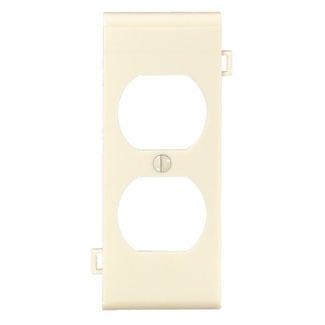 1-Gang Duplex Device Receptacle Wallplate, Sectional, Thermoplastic Nylon, Device Mount, Center Panel, Ivory