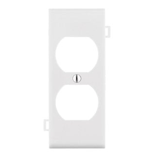Sectional Thermoplastic Nylon Device Mount Center Panel 1-Gang Duplex Device Receptacle Wallplate, White
