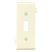 1-Gang Toggle Device Switch Wallplate, Sectional, Thermoplastic Nylon, Device Mount, Center Panel, Ivory