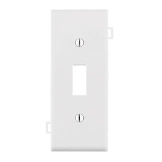1-Gang Toggle Device Switch Wallplate, Sectional, Thermoplastic Nylon, Device Mount, Center Panel, White