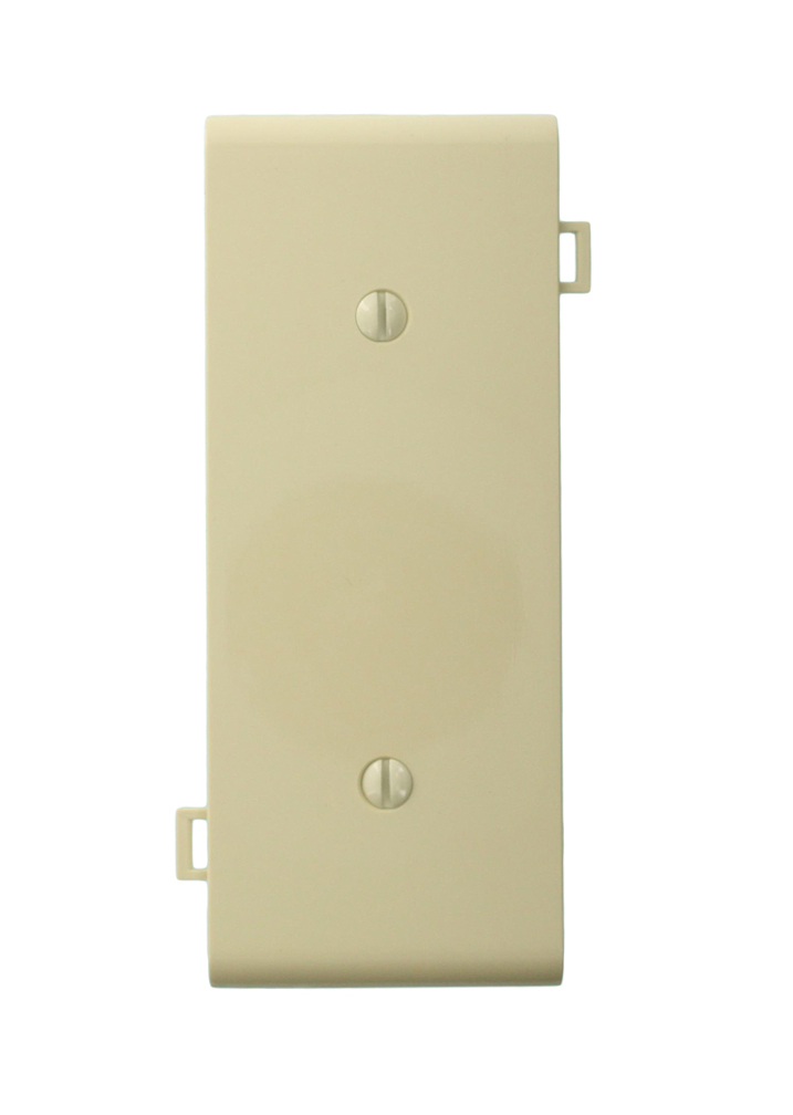 1-Gang No Device Blank Wallplate, Sectional, Thermoplastic Nylon, Strap Mount, Center Panel, Ivory