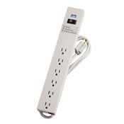 120 Volt, 15 Amp, Surge Protected, 6-Outlet Strip with Switch, General Duty, 15-Ft, Beige