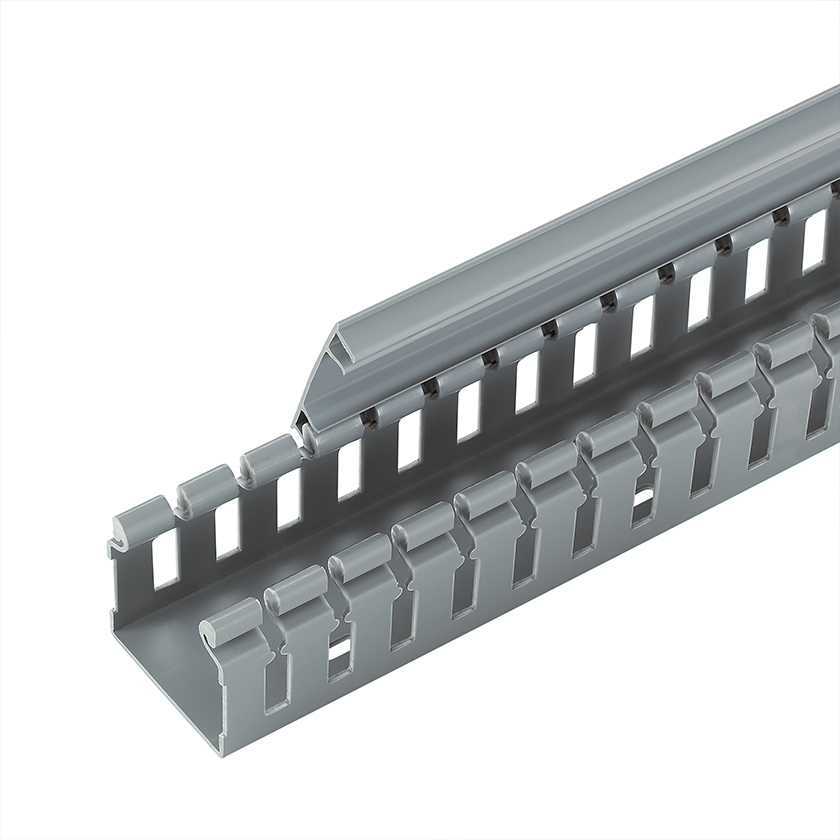 Slotted Hinged Duct,PVC,2X2X6FT,Light Gra