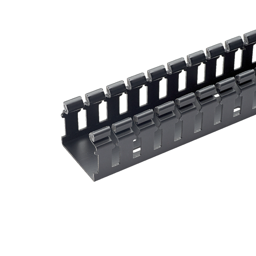 Slotted Hinged Duct,PVC,2X2X6FT,Black    