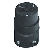 15 Amp, 125 Volt, Cord Outlet, Polarized, Rubber with Vinyl Insert, Black