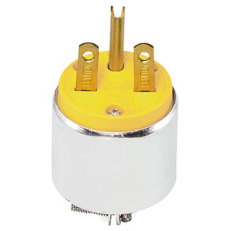 15 Amp. 250 Volt. NEMA 6-15P. 2P/3W. Plug. Straight Blade. Commercial Grade.  Armored. Grounding - Steel