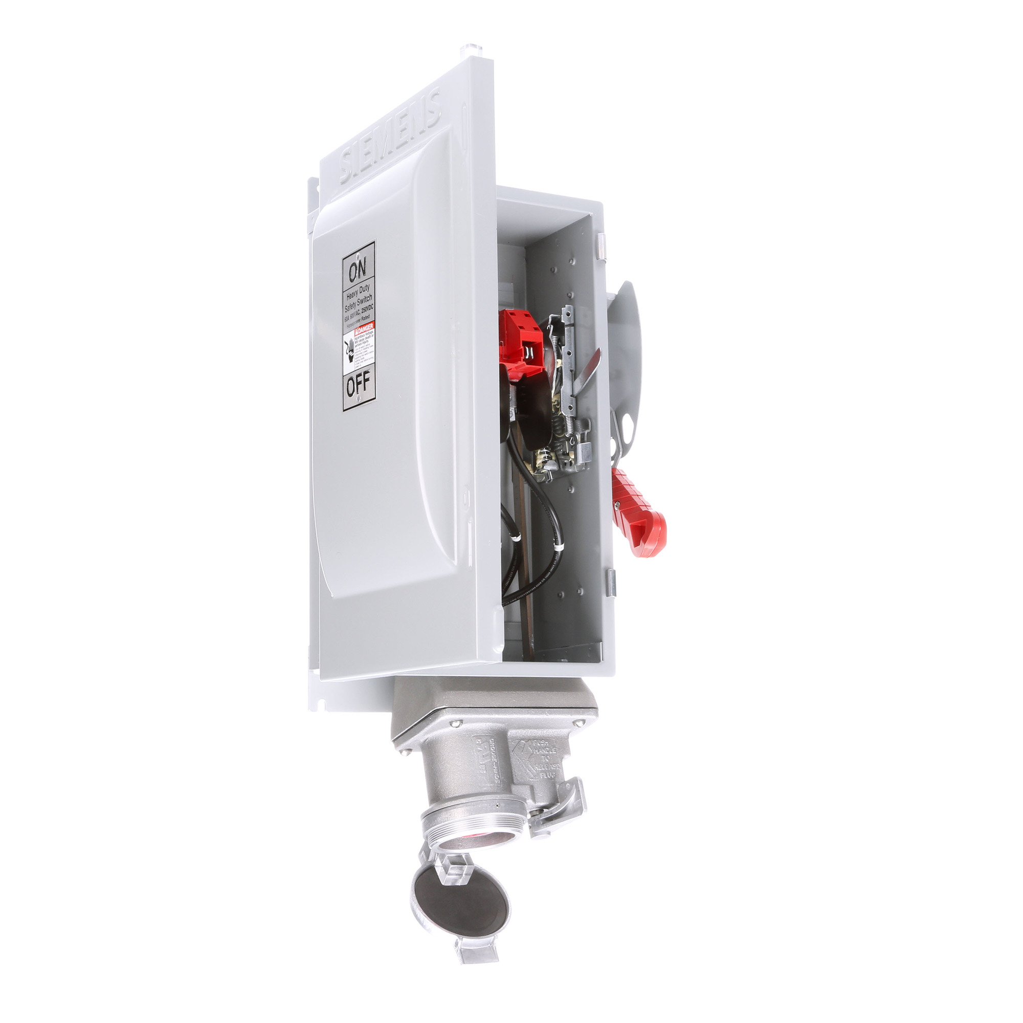  Low Voltage Circuit Protection Heavy Duty Safety Switch. 3-Pole 3-Wire Non-Fused in a type 12 industrial enclosure. Rated 600VAC (60A). Special features Crouse-Hinds interlocked receptacle.