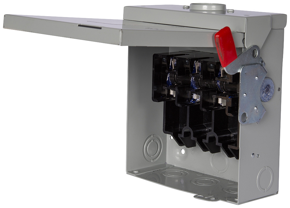  Low Voltage Circuit Protection Heavy Duty Safety Switches. Type ENCLOSED, SAFETY SWITCH Std UL V. Rating 240V A. Rating 60A Wattage 3W No. Of Poles 3P F. Rating 60Hz Action DOUBLE THROW Material STEEL Enclosure TYPE 1. 2-3 point mounting holes. O. Cycles 10000 O. Temperature (-20F-120F) AMBIENT TEMPERATURE Environmental Conditions INDOOR