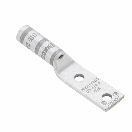 Copper Compression Lug, 2 Hole, #6 AWG F