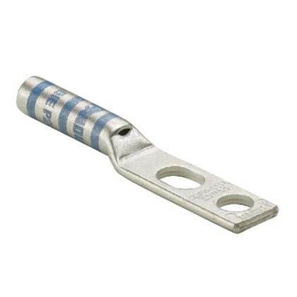 Copper Compression Lug, 2 Hole, #6 AWG, 
