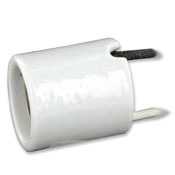 Medium Base, One-Piece, Keyless, HID, Glazed Porcelain Lampholder, HID & Incandescent, Single Circuit, Side Wired, 4KV-Pulse Rated - White