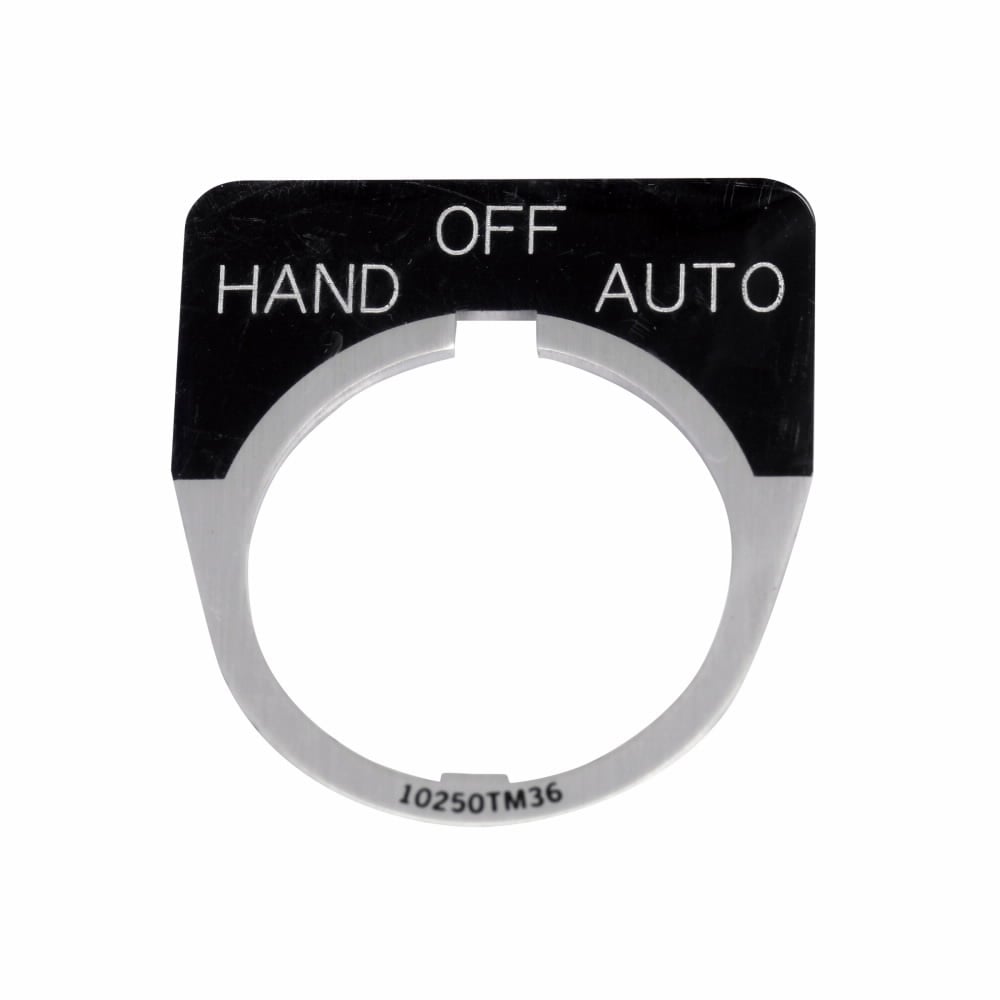 Eaton 10250T pushbutton legend plate, 10250T series, 1/2 Round Legend Plate, Black, Legend: JOG, 3/16 In high, White letters