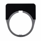 Eaton 10250T pushbutton legend plate, 10250T series, 1/2 Round Legend Plate, Black, Legend: Blank legend, White