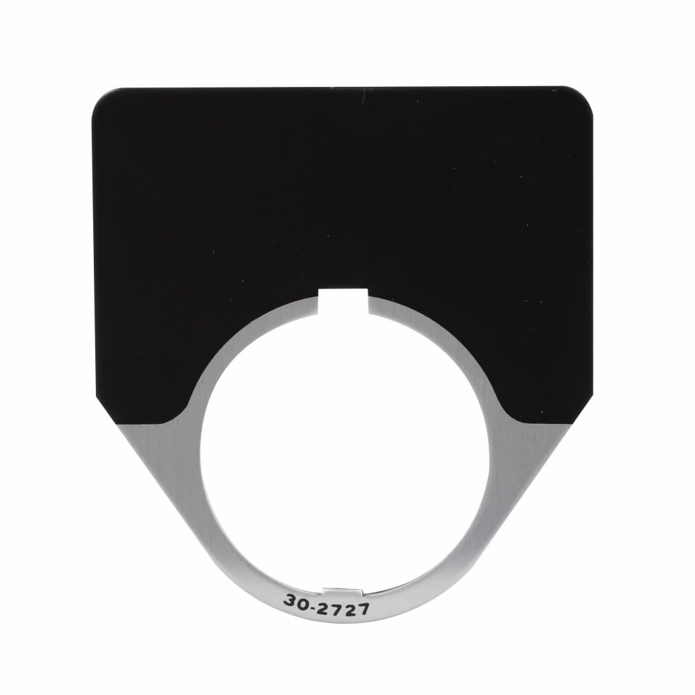 Eaton 10250T pushbutton legend plate, 10250T series, 1/2 Round Legend Plate, Black field color, Legend: Blank legend, White lettering