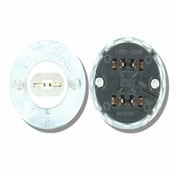 High-Output Base, Double Contact, Fluorescent Lampholder, Snap-In, Stationary, White