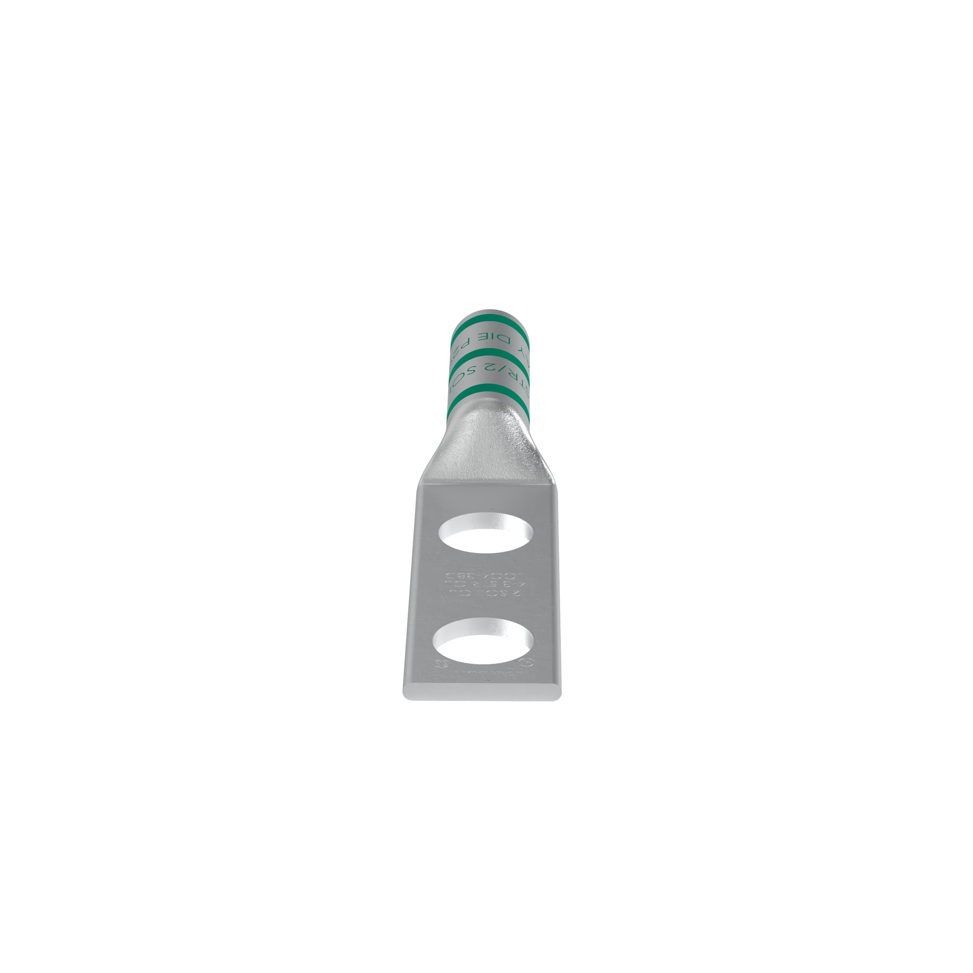 Copper Compression Lug, 2 Hole, #4 - #3 