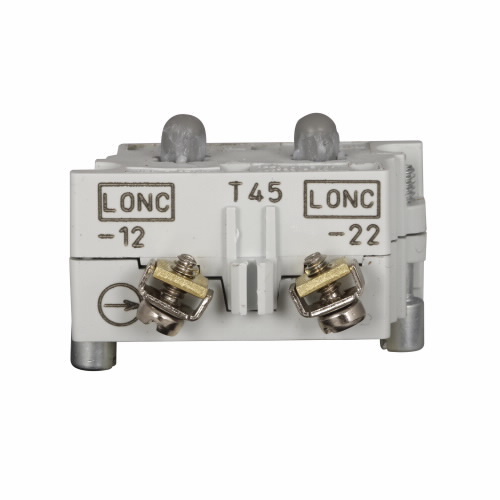 10250T45 Heavy Duty Special Function Contact Block With Strut Clip, 30.5 mm, 2NC Contact, 10 A at 600 V AC, 5 A at 250 V DC Contact, Silver Contact, Black