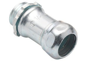 Connector, Compression, Steel, Size 1/2 Inch
