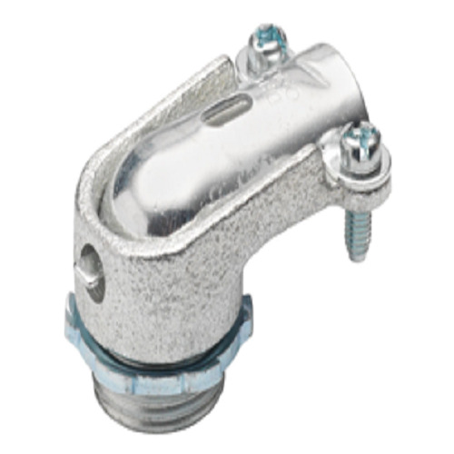 Connector, 90 Degrees, Malleable Iron, Flex Size 1/2 Inch