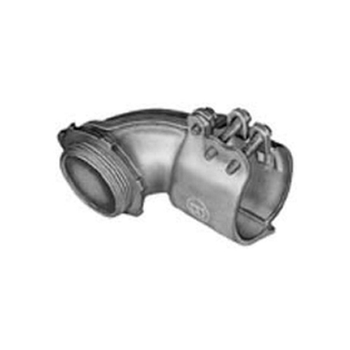 Connector, 90 Degrees, Malleable Iron, Size K.O. 1 Inch