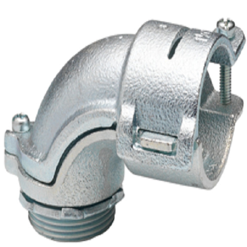 Connector, 90 Degrees, Malleable Iron, Size K.O. 1 1/2 Inch