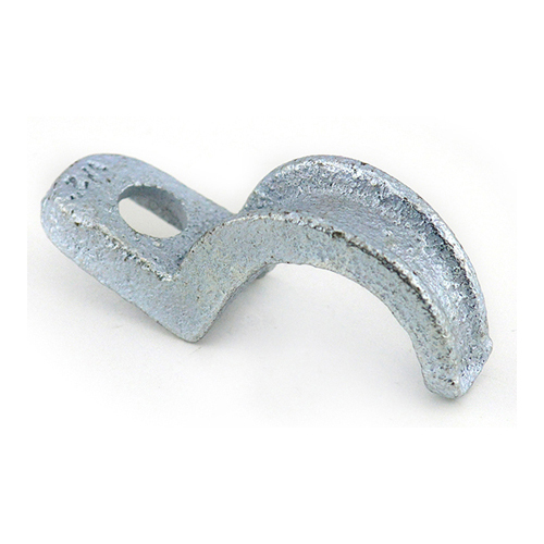 Strap, One Hole Pipe, Malleable Iron, Size 1/2 Inch