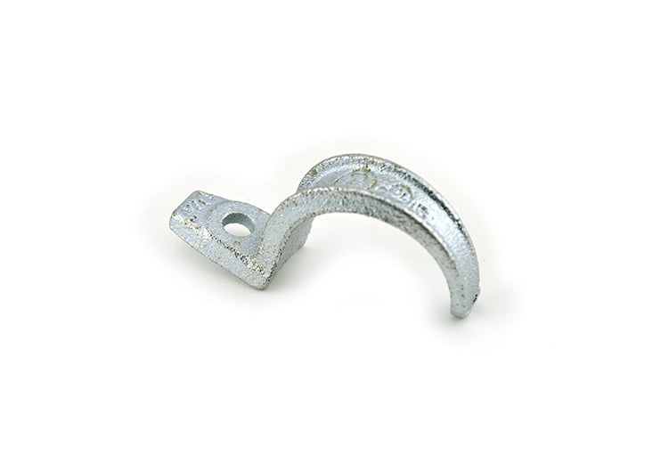Strap, EMT, One Hole, Malleable Iron, Size 1 1/4 Inch